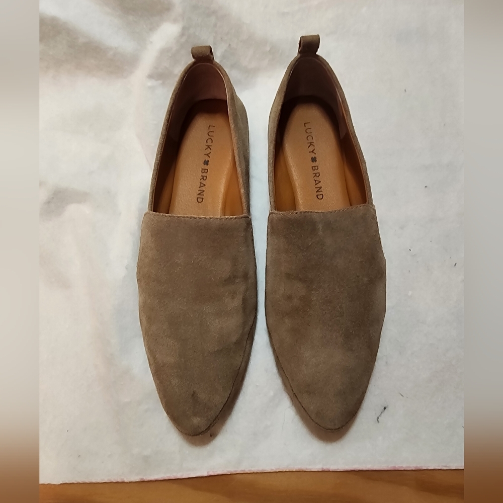 Lucky Brand Womens Slip on Loafers 6.5 Tan/Brown Minimalist Flat Shoe